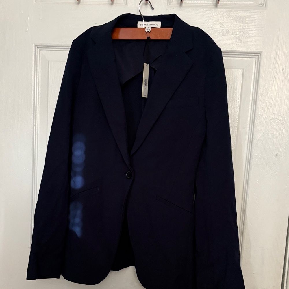 Banana Republic Men's Dark Navy Single-Button Blazer